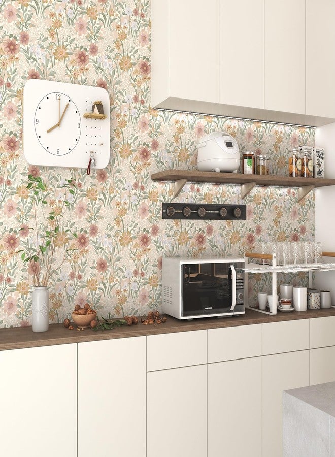 tiltil Peel and Stick Wallpaper Floral Contact Paper 17.3''×78.8'' Boho Wallpaper Self Adhesive Removable Wallpaper for Cabinets Bathroom - Image 5