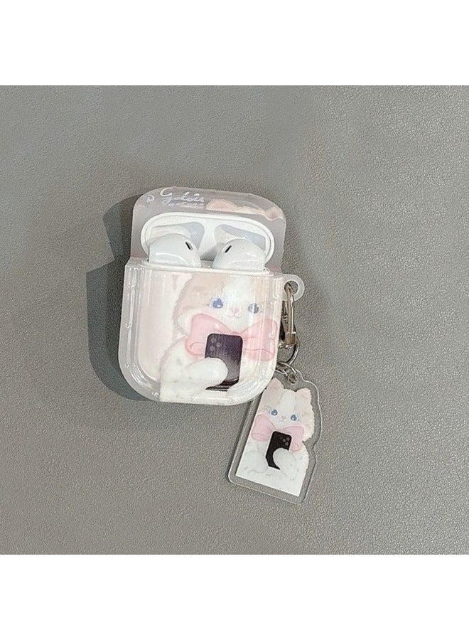 For Apple Wireless Bluetooth 1/2/3/4 Generation Protective Cover Pro Cat Dog Earphone Case-Colour:Dog Earphone Case + Pendant-Applicable Model:Airpods 4 - Image 4