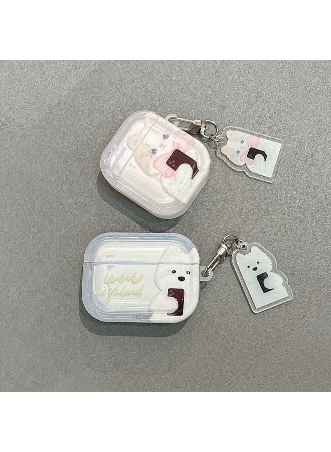 For Apple Wireless Bluetooth 1/2/3/4 Generation Protective Cover Pro Cat Dog Earphone Case-Colour:Dog Earphone Case + Pendant-Applicable Model:Airpods 4 - Image 3