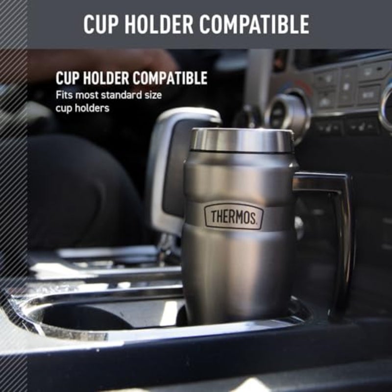 Stainless King Vacuum-Insulated Travel Mug, 16 oz, Vacuum-Insulated Travel Mug with Handle for Hot and Cold Drinks, Coffee Mug with Lid for Commuting - Image 3
