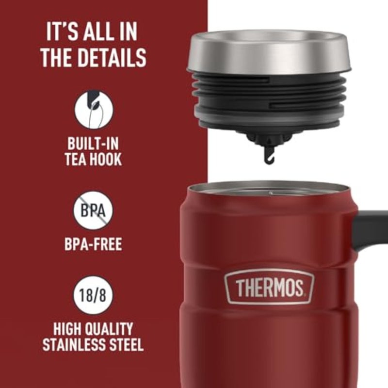 Stainless King Vacuum-Insulated Travel Mug, 16 oz, Vacuum-Insulated Travel Mug with Handle for Hot and Cold Drinks, Coffee Mug with Lid for Commuting - Image 4