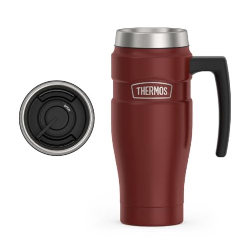 Stainless King Vacuum-Insulated Travel Mug, 16 oz, Vacuum-Insulated Travel Mug with Handle for Hot and Cold Drinks, Coffee Mug with Lid for Commuting - Image 1