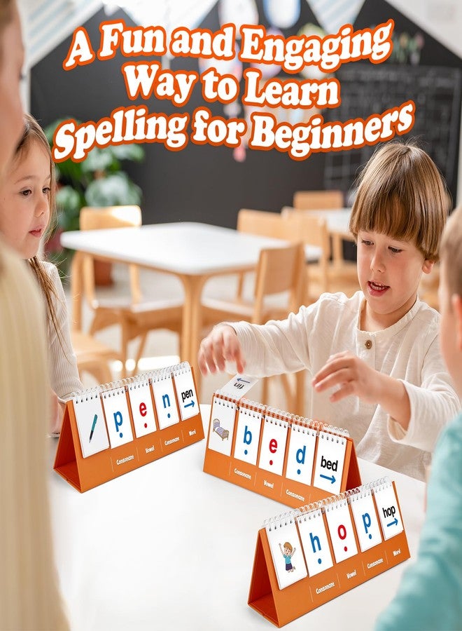 Aizweb CVC Word Games,Phonics Games Flash Card for Preschool Kindergarten Classroom,Learn to Read,Reading Manipulative Spelling Educational Toy Learning Activity Speech Therapy Teacher School Supplies - Image 5