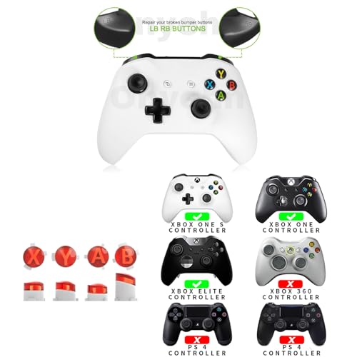 Onyehn 2-pack Bumpers Replacement Kit LB RB Button Triggers Parts for Xbox One Elite Controller(with ABXY Buttons Mod Kit and T6 T8 T10 Screwdriver Repair and Fix) - Image 3