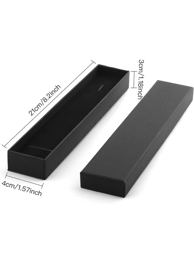 ECVV 12Pcs Necklace Cardboard Jewellery Box|7x1.7x1.3"|Kraft Paper Box Long Jewellery Gift Box with Sponge for Necklace Jewellery Presentation|Black| - Image 2