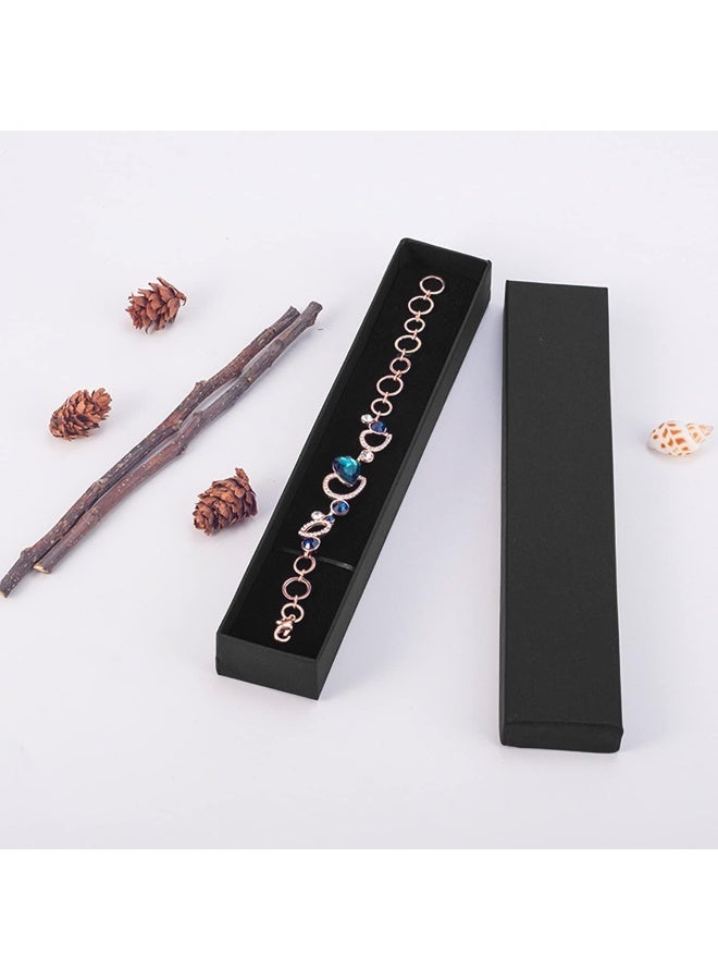 ECVV 12Pcs Necklace Cardboard Jewellery Box|7x1.7x1.3"|Kraft Paper Box Long Jewellery Gift Box with Sponge for Necklace Jewellery Presentation|Black| - Image 3