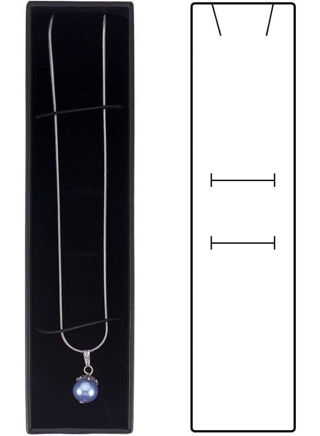 ECVV 12Pcs Necklace Cardboard Jewellery Box|7x1.7x1.3"|Kraft Paper Box Long Jewellery Gift Box with Sponge for Necklace Jewellery Presentation|Black| - Image 4