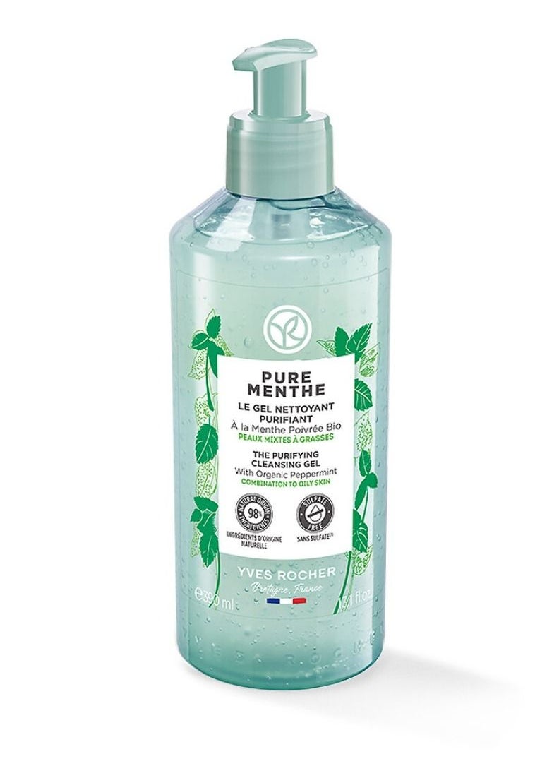 Yves Rocher PURE MENTHE THE PURIFYING CLEANSING GEL PUMP 390ML  - Image 1