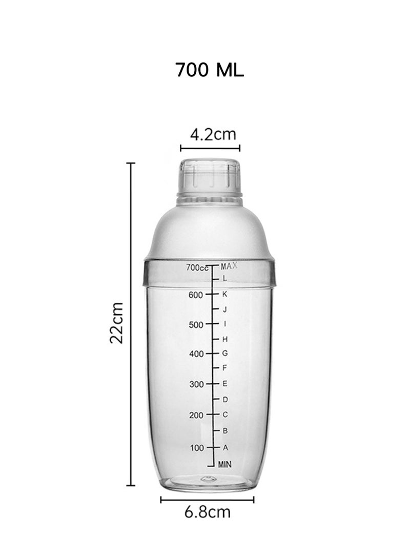 دائرة مربعة كوب شيكر شفاف سعة 700 مل مع مصفاة مدمجة – مانع للتسرب، مع تدريج قياس واضح، خالٍ من BPA وسهل التنظيف - Image 5