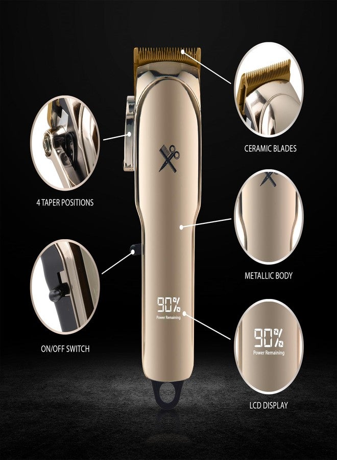 Cutting Edge Hair Clippers, Cordless Rechargeable Hair Clipper for Men & Women, Adjustable Taper, 6 Guide Combs, Hypoallergenic & Heat-Resistant Ceramic Blades, LCD Display, 90 Minute Run-Time - Image 4