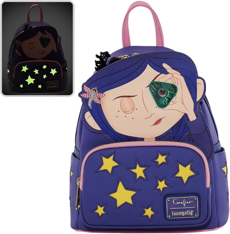 Loungefly Loungefly Coraline Stars Double Strap Mini Backpack - Image 1
