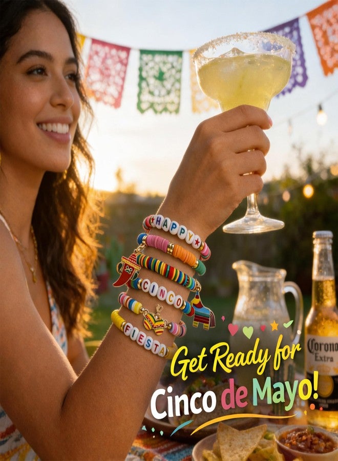 OHOME Cinco De Mayo Shirts for Women - 6 Pack Mexican Bracelets for Men | Fiesta Party Decorations Favors Supplies for Taco | Cinco De Mayo Outfit Dresses Accessories - Image 5