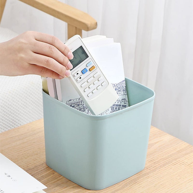 wolpin wolpin Plastic Table Open-Top Dustbin Small Size For Desktop, Study Table, Bedroom, Bathroom, Office Mini Portable Waste Bin For Kitchen (16 X 18 X 20.5 Cm) Blue  - Image 3