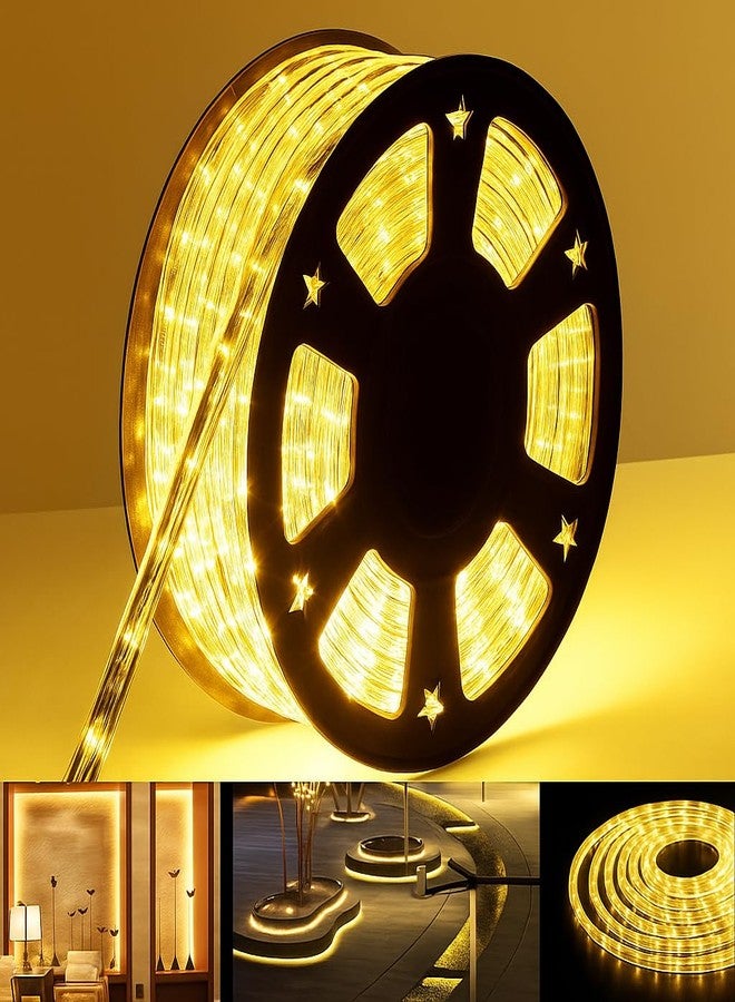 Gesto 5 Meter Rope LED Strip Lights | 120 LED/Mtr Waterproof Outdoor Lights for Balcony, Home Decor, Cove Light for False Ceiling | Flexible, Cuttable Strip Light for Diwali Decoration - Warm White - Image 1
