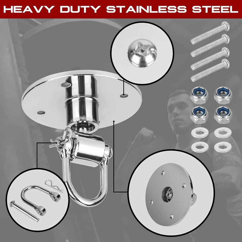 BOXERPOINT Speed Bag Swivel Kit - Small, Silver - Complete Mounting Hardware for Speed Bag Mount - Smooth 360-Degree Rotation for Boxing Equipment - Home and Gym Equipment - Image 2