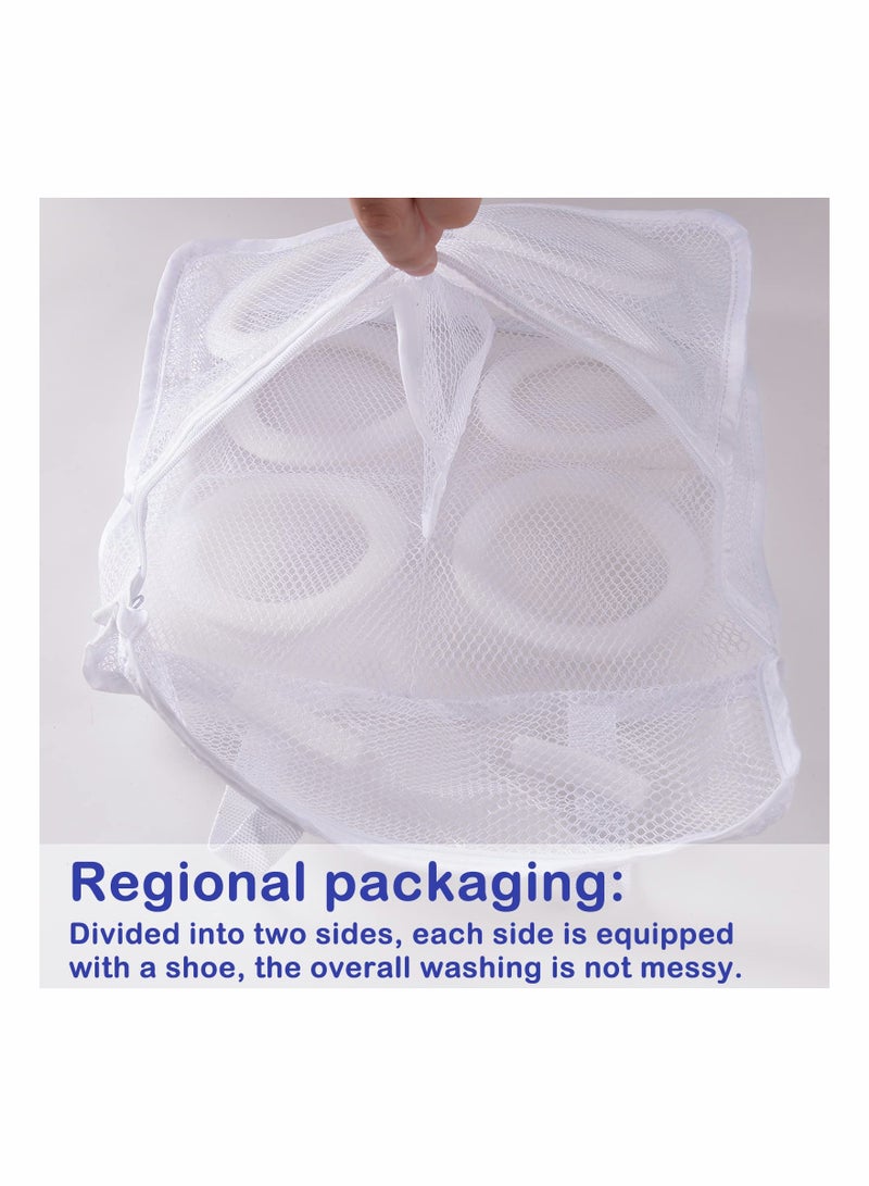 SOLARAE Shoe Washing Bag With Zipper, Mesh Laundry Bag For Washing Machine, Reusable And Durable, Wash Bag For Sneakers, Trainers, Running Shoes, Bras, Socks, Lingerie (1 Large And 1Medium) - Image 4