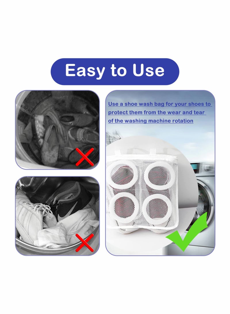 SOLARAE Shoe Washing Bag With Zipper, Mesh Laundry Bag For Washing Machine, Reusable And Durable, Wash Bag For Sneakers, Trainers, Running Shoes, Bras, Socks, Lingerie (1 Large And 1Medium) - Image 2