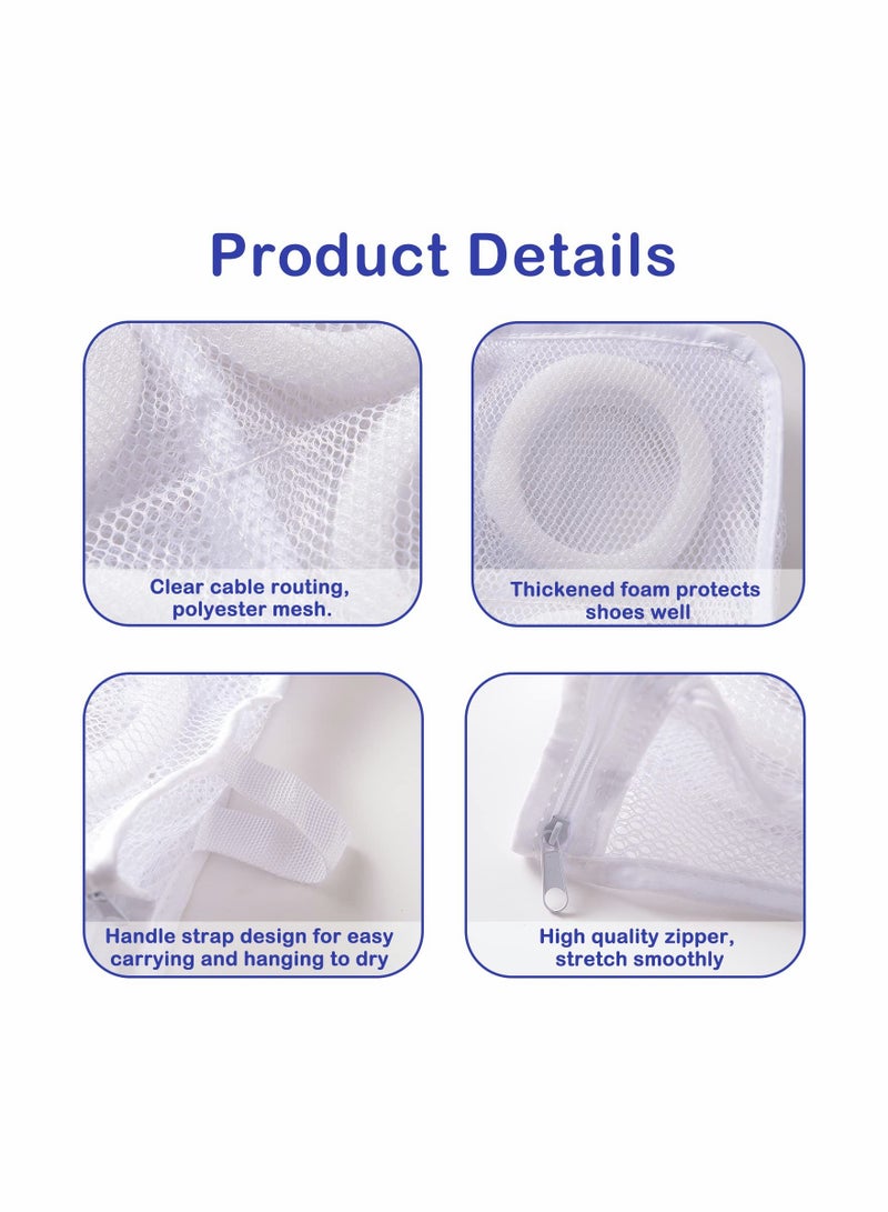 SOLARAE Shoe Washing Bag With Zipper, Mesh Laundry Bag For Washing Machine, Reusable And Durable, Wash Bag For Sneakers, Trainers, Running Shoes, Bras, Socks, Lingerie (1 Large And 1Medium) - Image 3