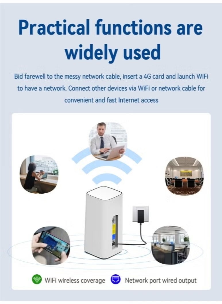 4G/5G Wireless Router with SIM Card Slot – Plug u0026 Play, Wide WiFi Coverage, Multi-Device Support, Fast u0026 Stable Internet for Home u0026 Office – Compatible with China Mobile, China Telecom u0026 China Unicom - Image 4