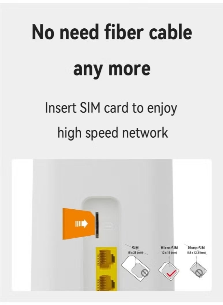 4G/5G Wireless Router with SIM Card Slot – Plug u0026 Play, Wide WiFi Coverage, Multi-Device Support, Fast u0026 Stable Internet for Home u0026 Office – Compatible with China Mobile, China Telecom u0026 China Unicom - Image 3