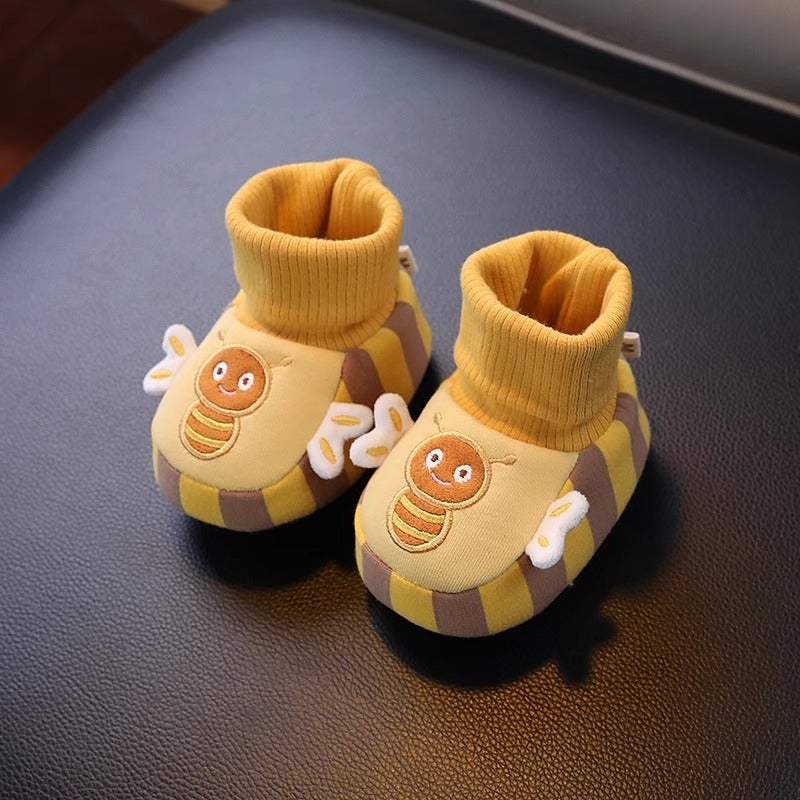 Qi Ta Baby Cotton Boots for 0-12 Months, Soft Sole First-Walk Shoes, Winter Warm Fleece-Lined, Anti-Slip, Unisex - Image 1