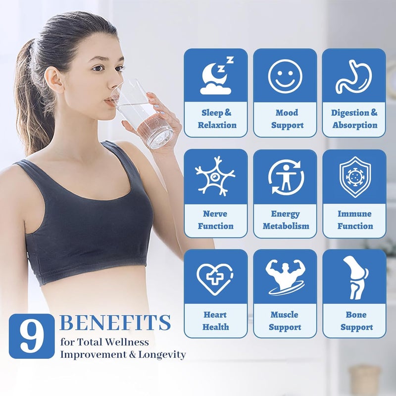 FUNRICH 5 in 1 Magnesium Complex Supplement w/Vitamin B6, Higher Absorption Magnesium Supplement - for Sleep, Nerves & Heart Health, Bones, Muscle, Recovery, Energy | Vegan Non-GMO, 120 Capsules - Image 2