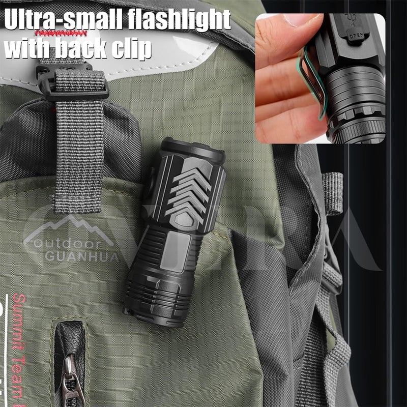 overa ThreeEyed Monster Mini LED Torch Ultra Bright Portable Small LED Torch Super Bright Mini Torch Rechargeable Torch Black - Image 5