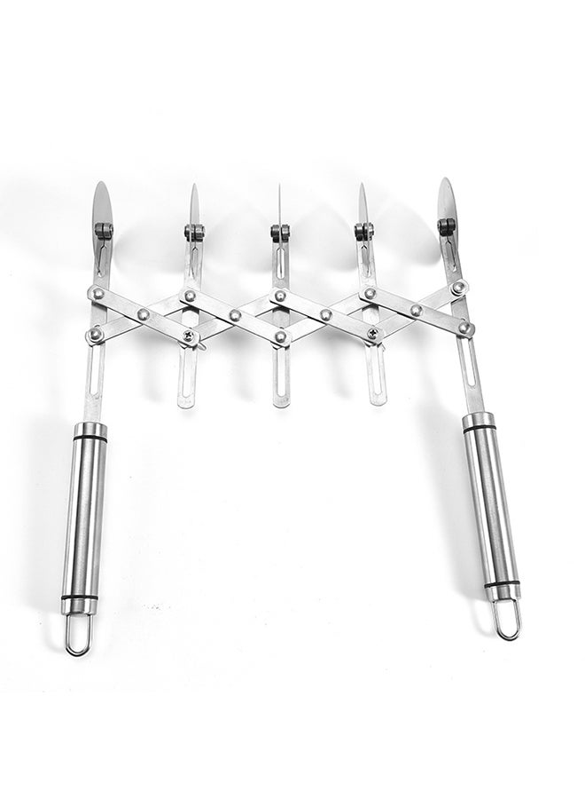 إسكدنيا قطاعة بيتزا قابلة للتعديل من 5 عجلات فضي 28x7x7سم - Image 2