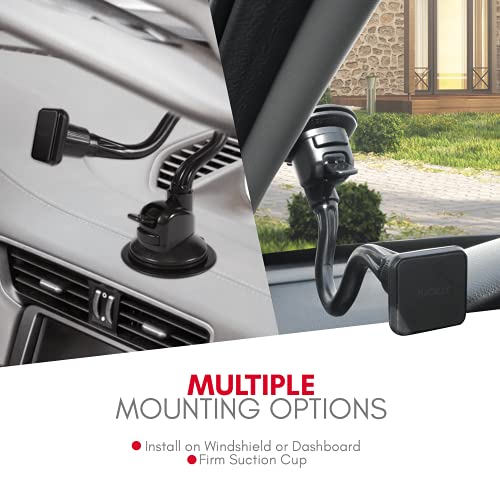 Macally Windshield Phone Mount for Car Magnetic - Suction Cup Window Mount Phone Holder with 8" Long Gooseneck Arm & Super Strong Magnet Mount for Smartphone and iPhone - Image 5