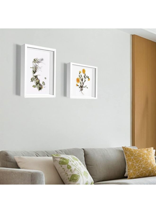 Shadow Box Frame 8.5x8.5with Linen Back, Pine Wooden Frame with HD Glass Shadowbox Display Case for Wall and Tabletop, Memory Box for Flower, Medals, Tickets ( Color : White ) - Image 5
