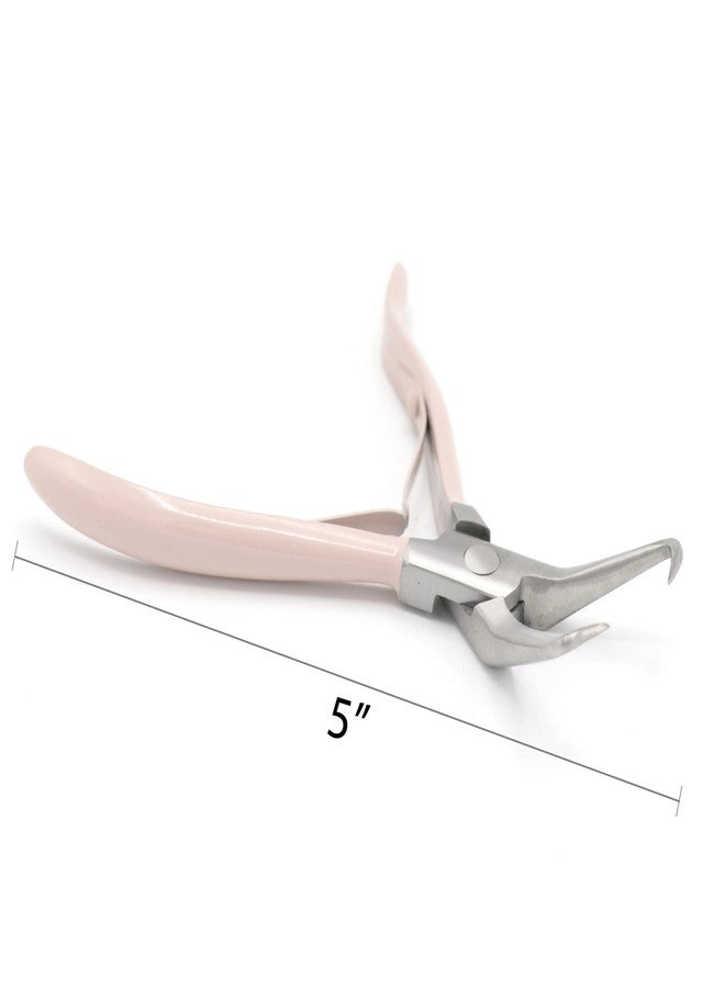 ChoCho Track Chocho Professional Hair Extension Tools Stainless Steel Beading Kit Micro link Bead Closer and Remover Pliers set I-Link Micro Ring Loop Needle Pulling Hook Hair Clips for styling (Tea Pink) - Image 5