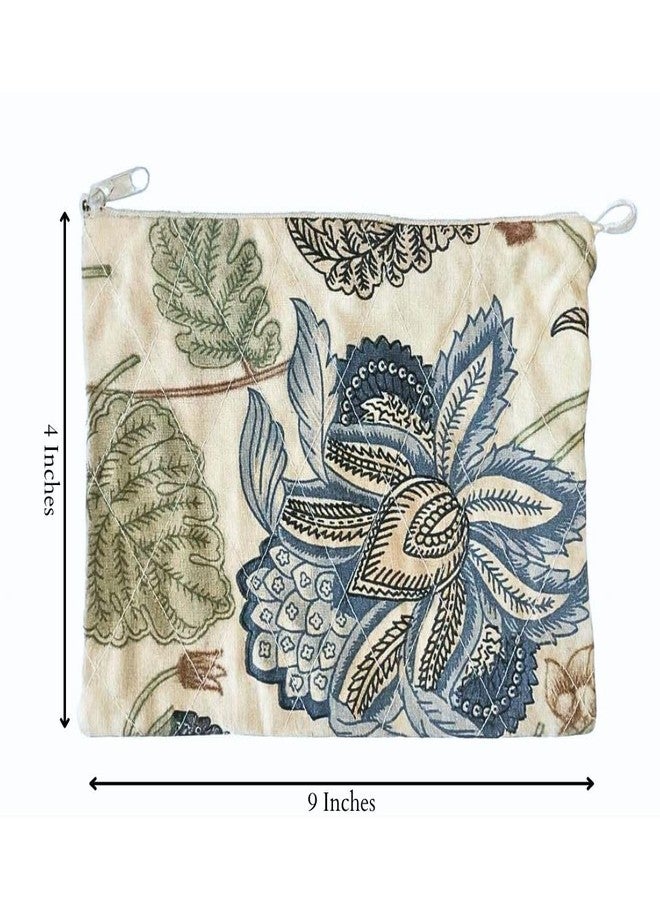 Shunyam Cosmetic Bag for Women & Men | Block Printed Makeup & Toiletry Pouch with Hanging Loop | Spacious Zip Storage, Cotton Lining | Multicolor, 9 × 4 Inches - Image 3