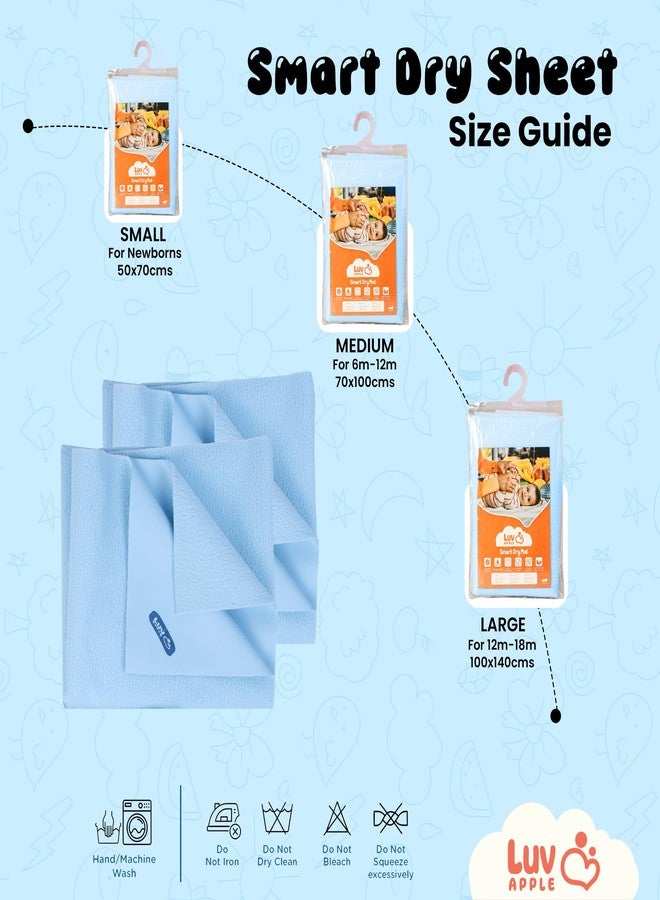 Luv Apple Dry Sheet for Baby | Extra Absorbent & Reusable | Bed Protector Sheet for Babies & Toddlers |Urine Sheet |Dry Mat Pack of 2 (Medium, Sky Blue & Baby Pink) (100CmX70Cm) - Image 5