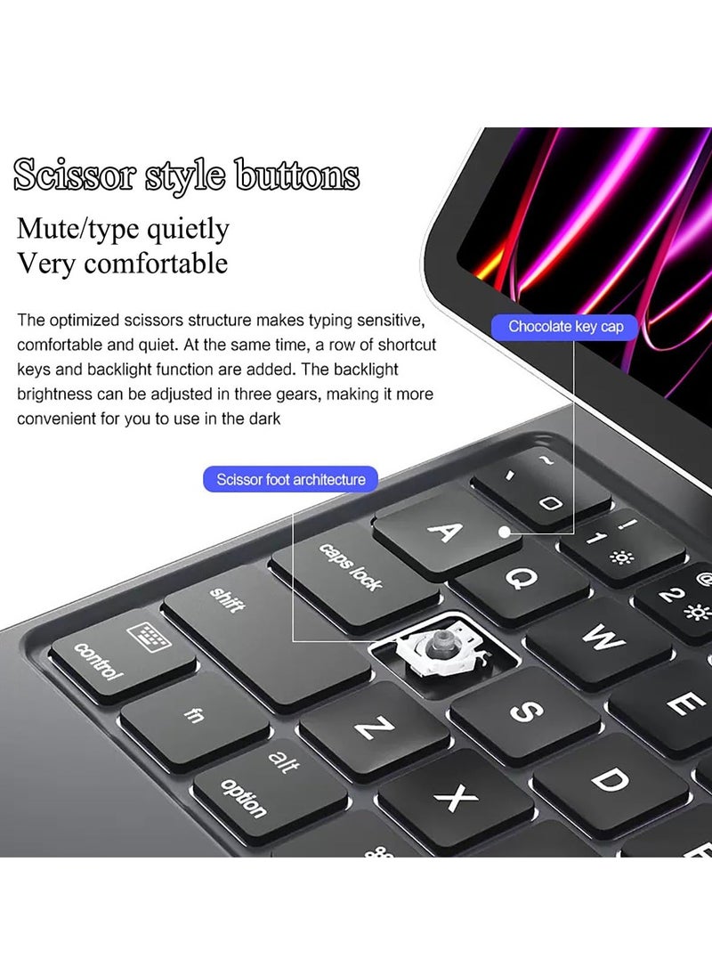 QPHWHFQ - Magic Keyboard for iPad Air 13"(M3,2025 / M2,2024) and iPad Pro 12.9 Inch(6th/5th/4th/3rd Gen), Wireless Magnetic iPad Keyboard Case, Multi-Touch Trackpad, Backlit Keys, English - Image 1