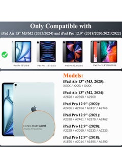 آرترابيت لوحة مفاتيح سحرية لأيباد اير 13 بوصة (M3،2025 / M2،2024) وأيباد برو 12.9 بوصة (الجيل السادس/الخامس/الرابع/السادس/الثالث)، حافظة لوحة مفاتيح لاسلكية مغناطيسية للآيباد، لوحة مفاتيح مغناطيسية لاسلكية، لوحة تتبع متعددة اللمس، مفاتيح بإضاءة خلفية، إنجليزي  - Image 2