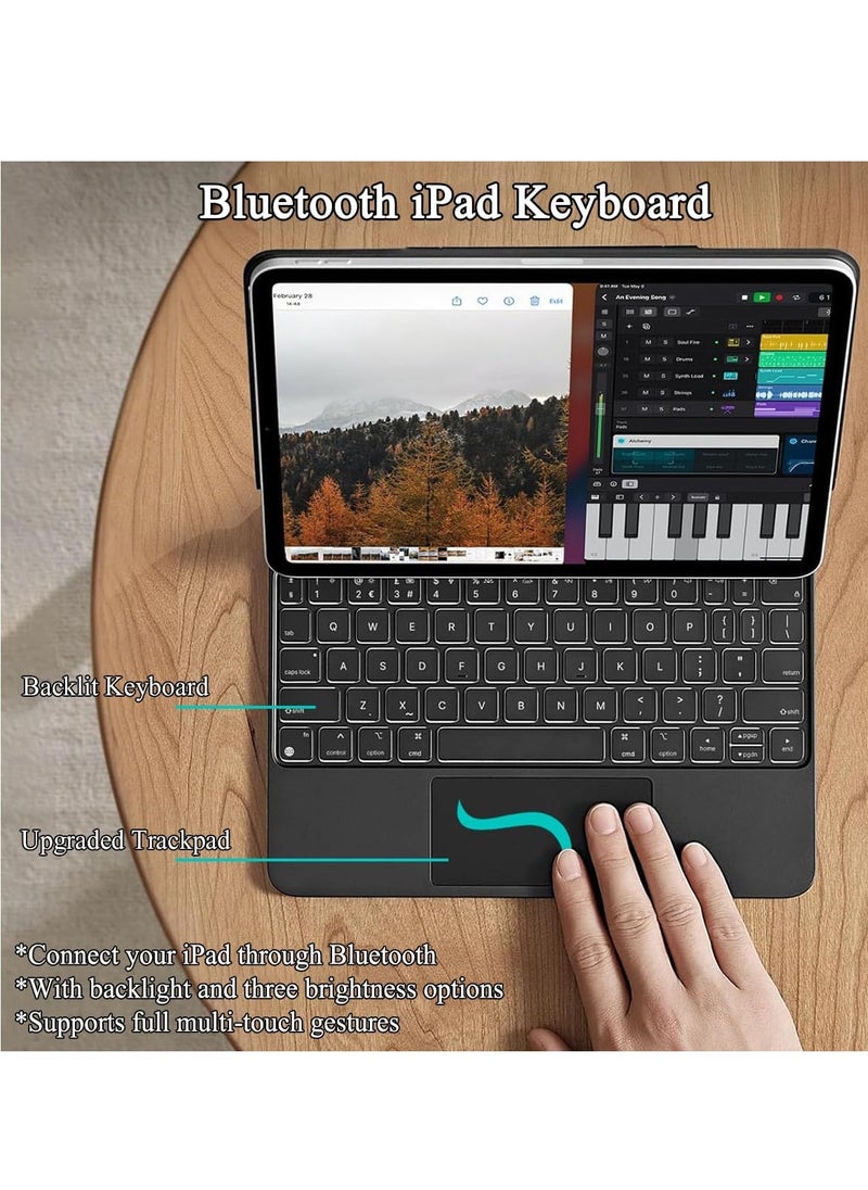 QPHWHFQ - Magic Keyboard for iPad Air 13"(M3,2025 / M2,2024) and iPad Pro 12.9 Inch(6th/5th/4th/3rd Gen), Wireless Magnetic iPad Keyboard Case, Multi-Touch Trackpad, Backlit Keys, English - Image 1