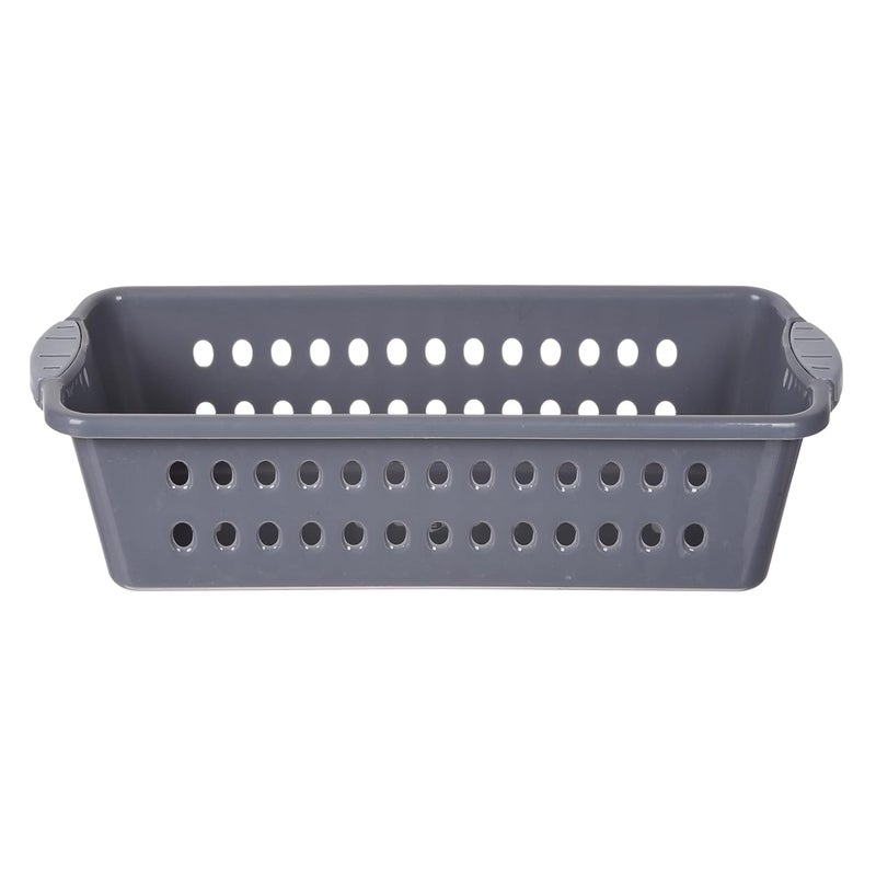 Kuber Industries Kuber Industries Pack of 2 Storage Basket | Storage Organizer for Refrigerator-Vegetables-Stationery | Multipurpose Cabinet Shelf Rack | Storage Box for Kitchen | JAWA-1 | Small | Gray & Peach - Image 2