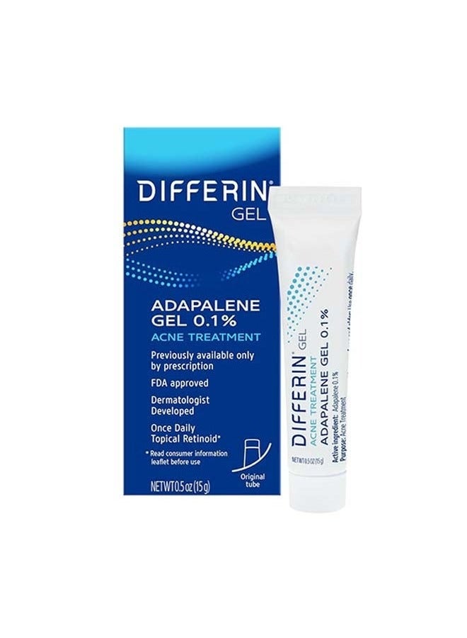 differin Acne Treatment Gel, 60 Day Supply, Retinoid Treatment for Face with 0.1% Adapalene, Gentle Skin Care for Acne Prone Sensitive Skin, 15g Tube - Image 1