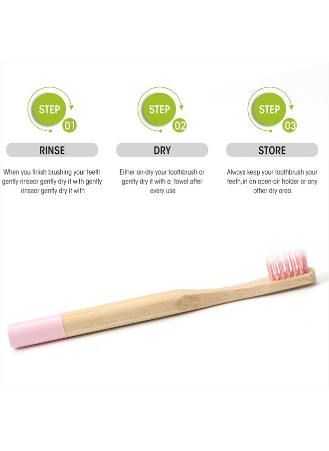 Isshah - Kids Bamboo Toothbrushes Biodegradable Handle BPA Free Eco Friendly Children Size, Pack of 6 (Spiral Soft Nylon Bristles) - Image 1