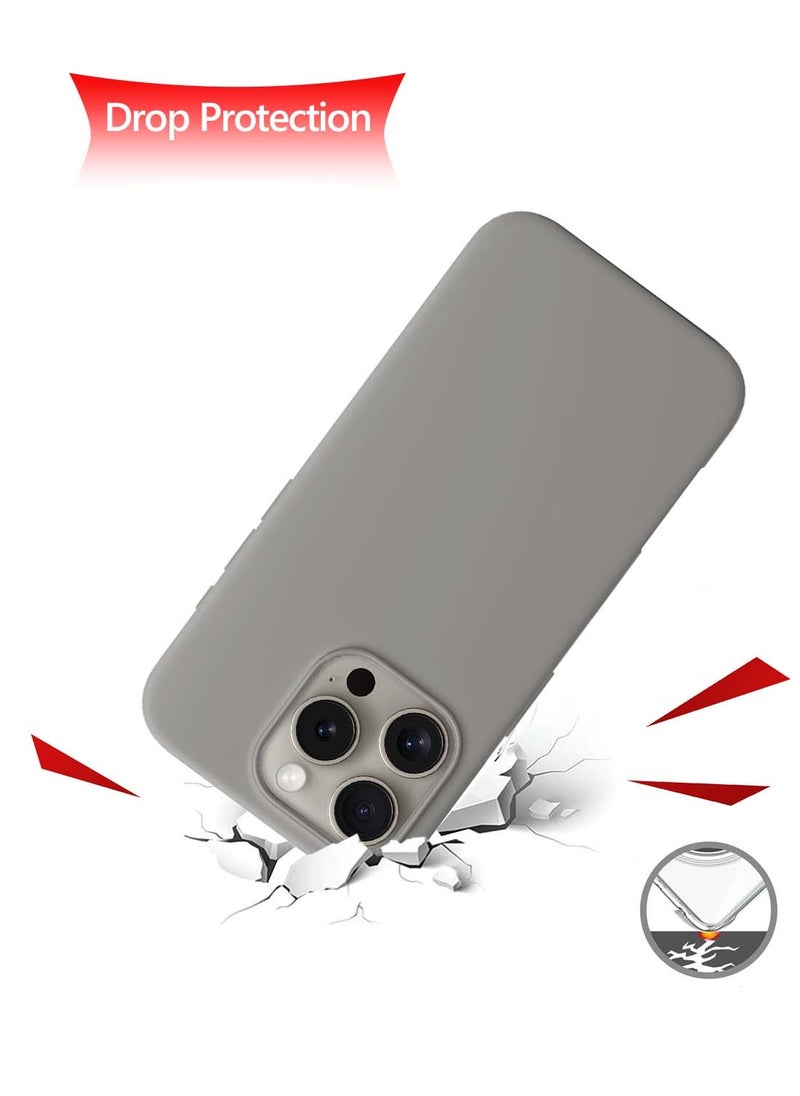 Wtech - Apple iPhone 16 Pro Max 2024 Premium Liquid Silicone Case Cover - Grey - Image 1