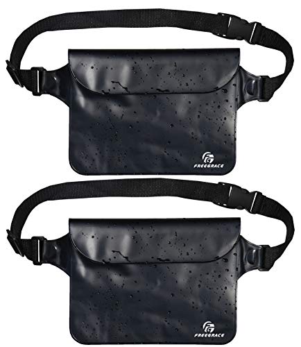 Freegrace Waterproof Waist Pouches - Best Way to Keep Your Phone and Valuables Dry and Safe - Perfect for Boating Swimming Snorkeling Kayaking Beach Pool Water Parks (Black 2 Pack) - Image 1