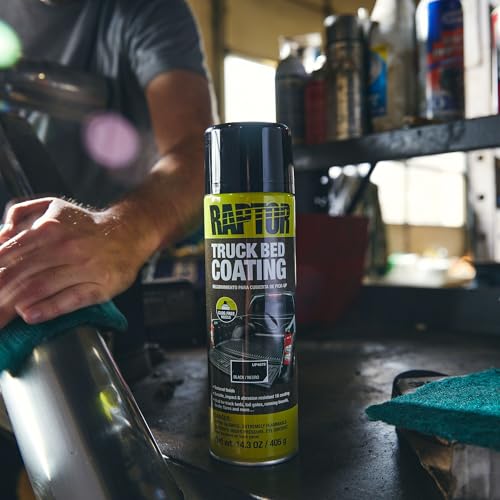 U-POl طلاء سرير الشاحنة رابتور 1K بخاخ، بطانة سرير الشاحنة، طلاء واقي متين ومقاوم للعوامل الجوية، تشطيب محكم، أسود، 14.3 أونصة - Image 3