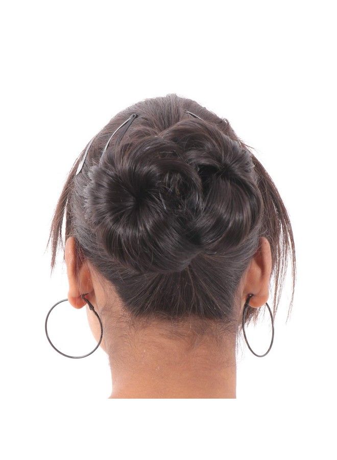 Honbon Artificial Juda With Clutcher Hair Accessories For Women; Black Synthetic Bun Clutcher 1Pcs - Image 1