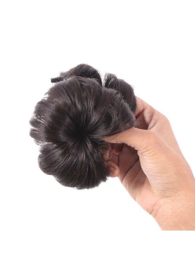 Honbon Artificial Juda With Clutcher Hair Accessories For Women; Black Synthetic Bun Clutcher 1Pcs - Image 4