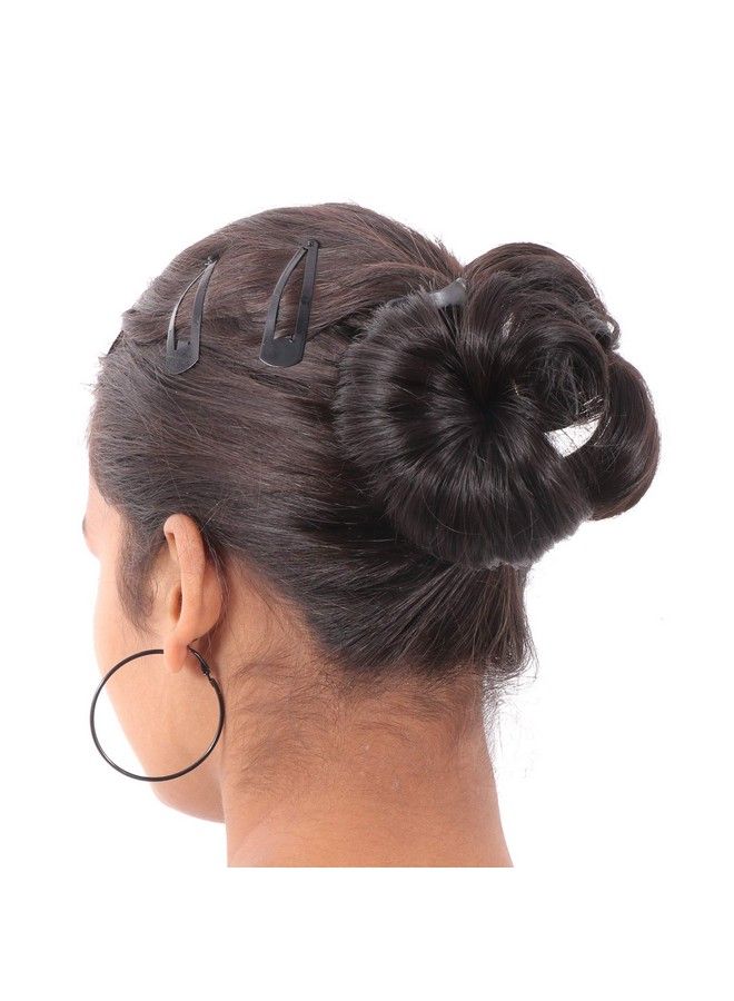 Honbon Artificial Juda With Clutcher Hair Accessories For Women; Black Synthetic Bun Clutcher 1Pcs - Image 3