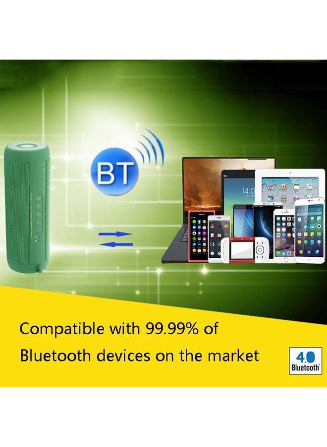 HuHa T2 Car Cylindrical Small Speaker with Flashlight Desktop Bluetooth 4.0 Wireless Speaker(Green) - Image 4