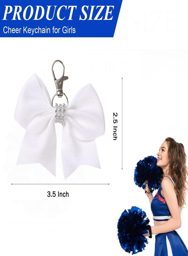 Hipcheer 12 Pcs Shiny Glitter Bow Keychain for Girl Bowknot Women Backpack Bag Cheer Team Cheerleading Sports Gift - Image 4