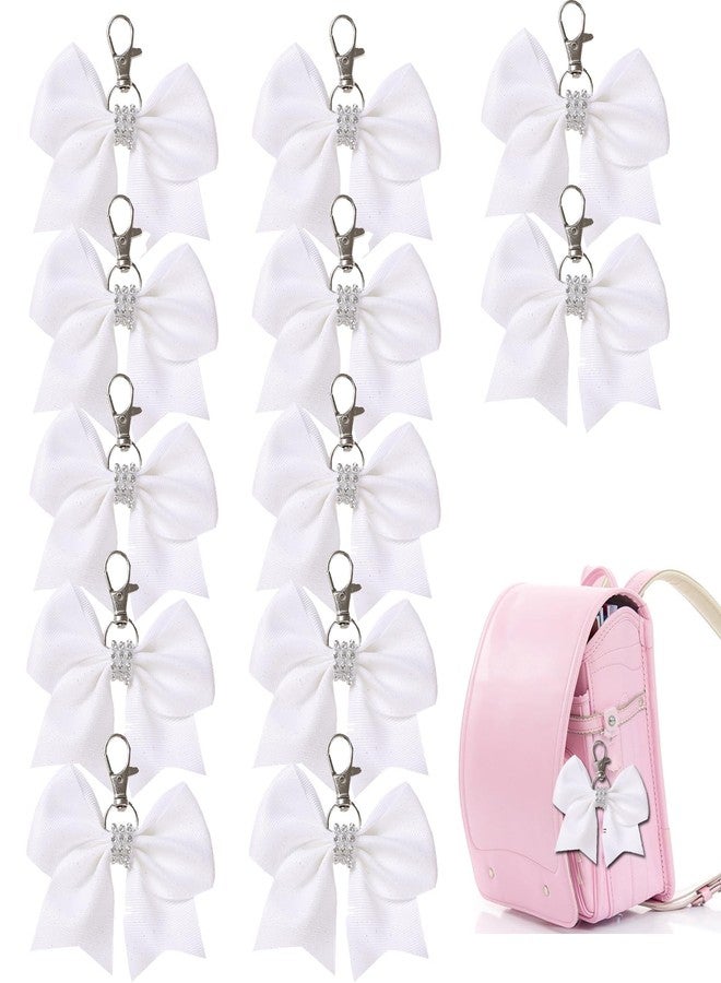 Hipcheer 12 Pcs Shiny Glitter Bow Keychain for Girl Bowknot Women Backpack Bag Cheer Team Cheerleading Sports Gift - Image 1