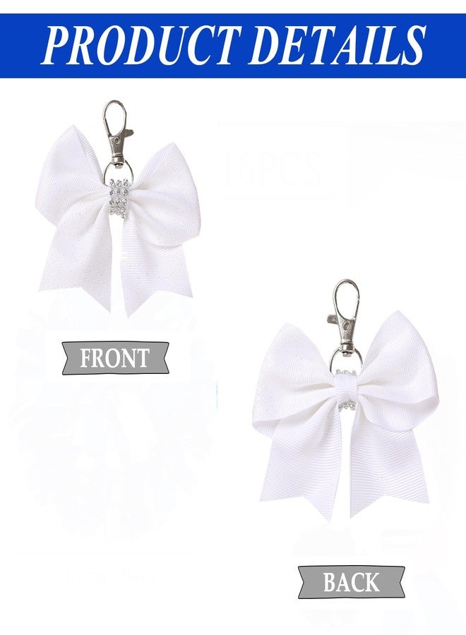 Hipcheer 12 Pcs Shiny Glitter Bow Keychain for Girl Bowknot Women Backpack Bag Cheer Team Cheerleading Sports Gift - Image 5