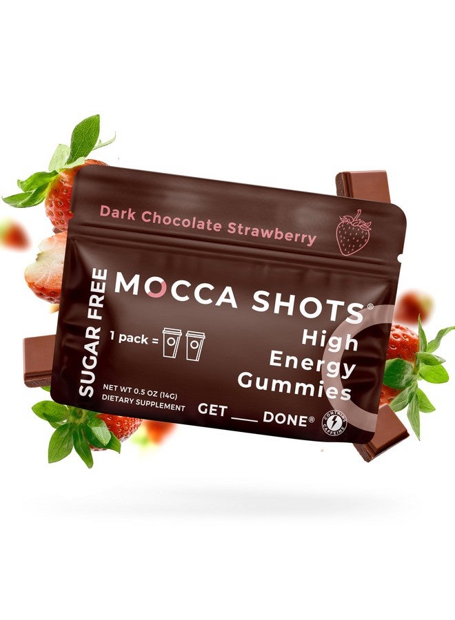 SGC Highest Concentration 100mg Caffeine per Gummy, 2 Gummies per Pack, 6-Pack Mocca Shots Sugar-Free Strawberry Plant-Based nootropic Instant Energy with Ginkgo biloba, Theobromine. - Image 1